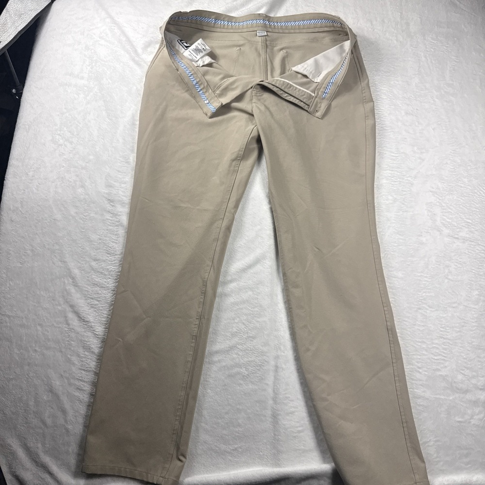 FootJoy FJ Chino Pants Mens 36x32 Khaki Tan Golf Performance 5 Pocket Flat Front